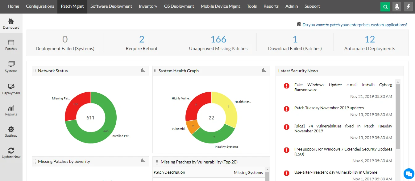 Endpoint Central · Patch management
